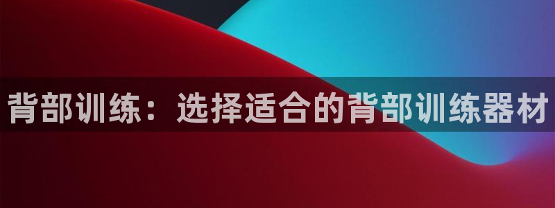 意昂4娱乐首页官网下载：背部训练：选择适合的背部训练